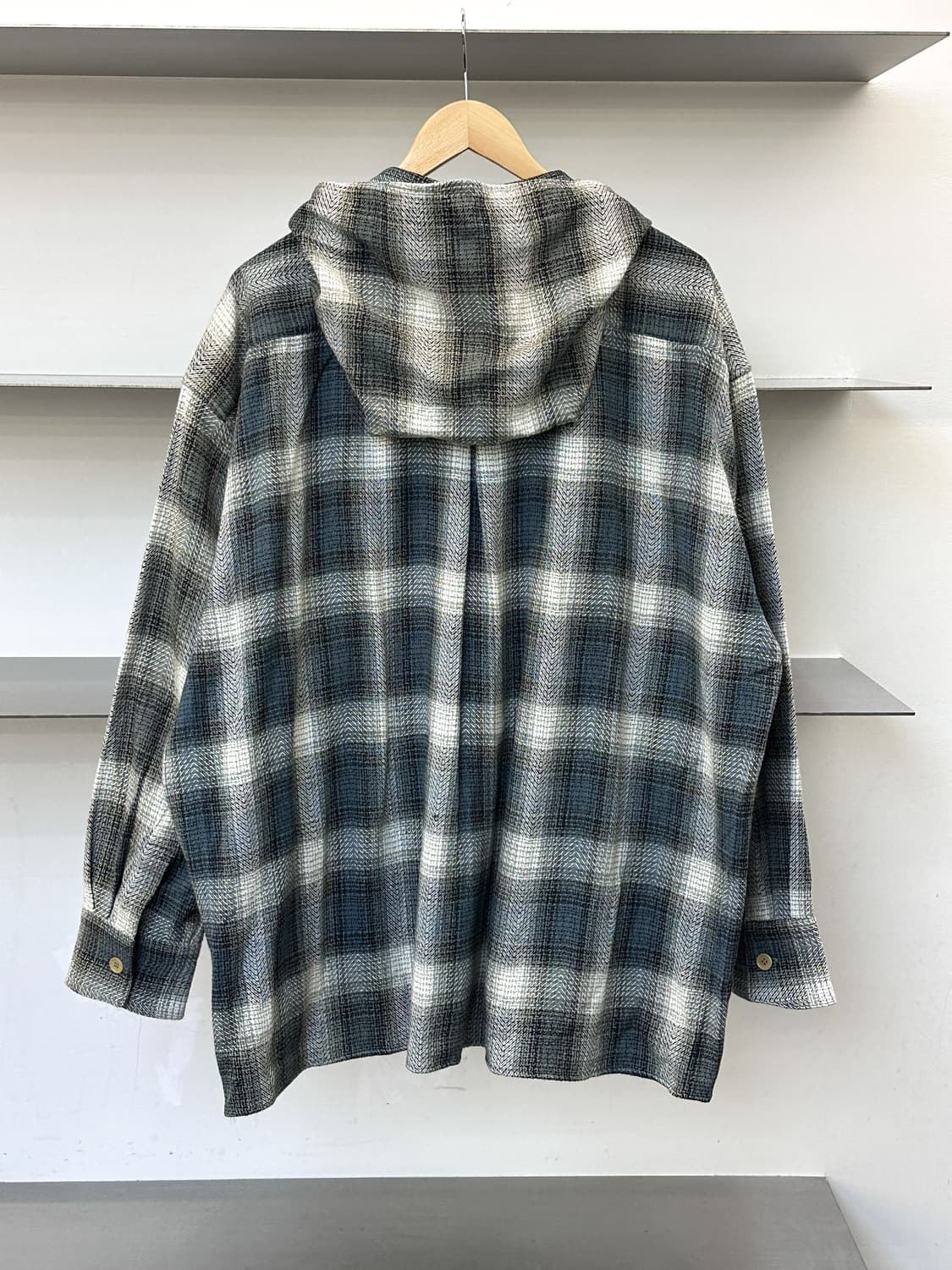 나일스 인디아 메이드 타탄 체크 후드 셔츠 상품이미지3