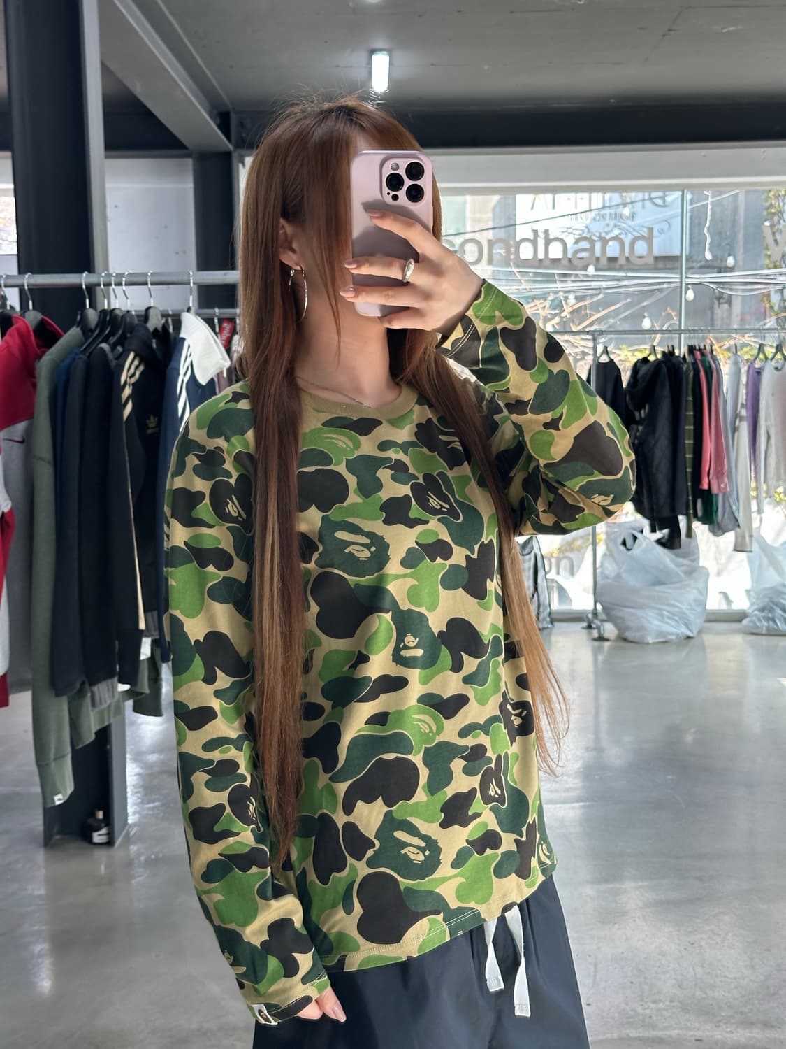 베이프 ABC 카모 롱슬리브 녹계 상품이미지2