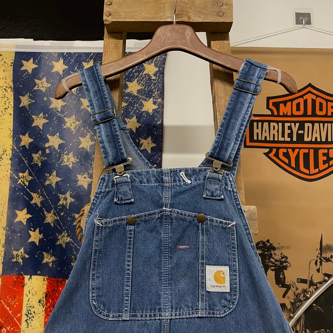 00s 칼하트 오리지널 워크 웨어 더블니 오버롤 데님 멜빵 상품이미지3