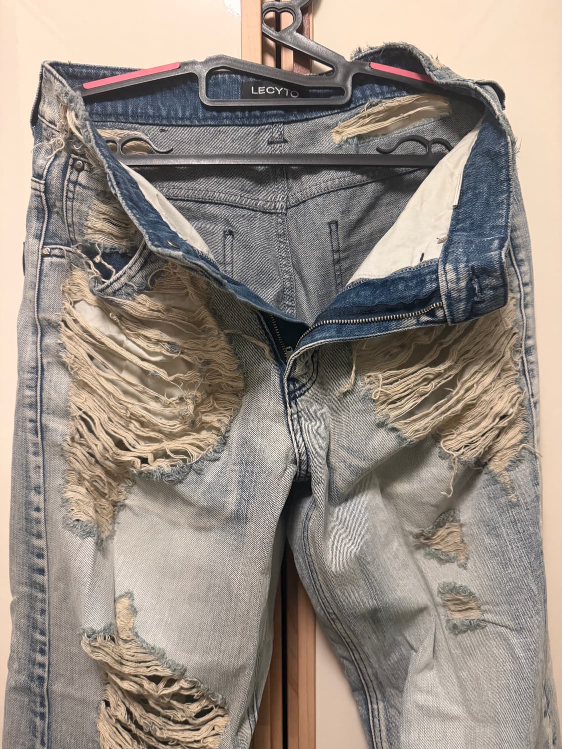 레씨토 Destroyed 데미지 와이드 데님 상품이미지4