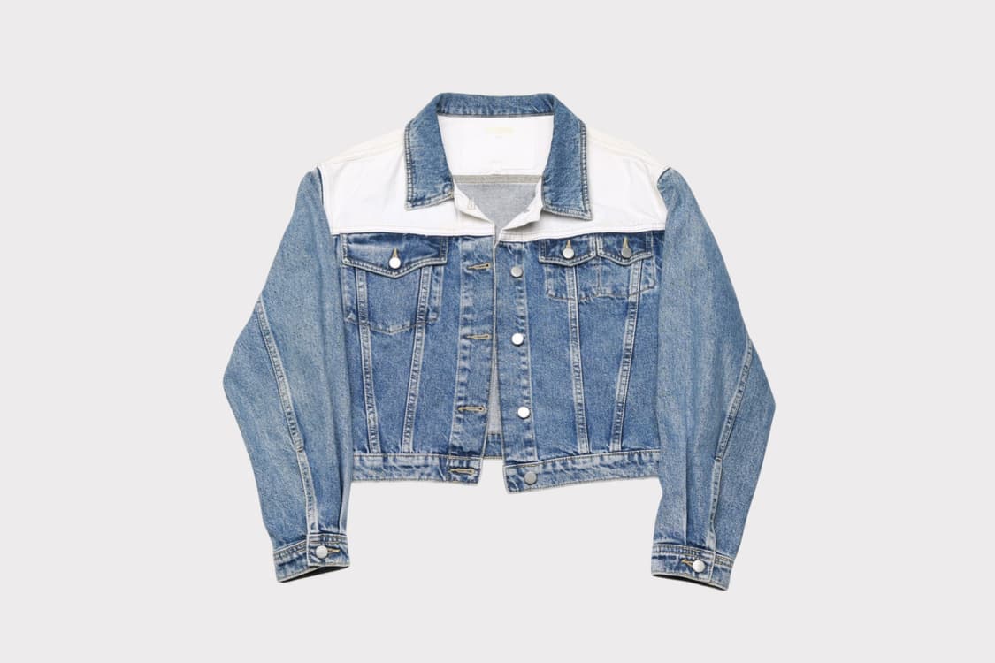 [여성 M] 마쥬 투톤 크롭 데님자켓 상품이미지1