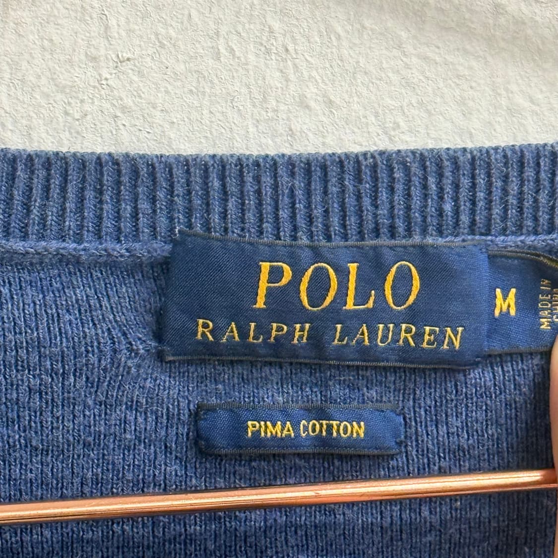 폴로 랄프로렌 브이넥 피마 코튼 니트 m 상품이미지2