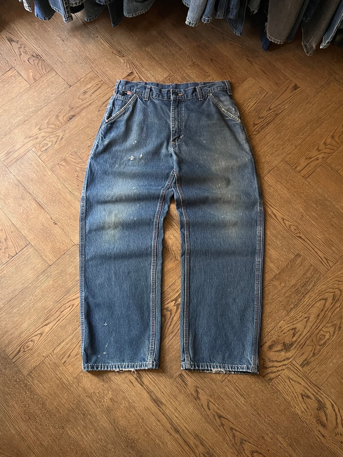 [32]칼하트FR USA 빈티지 페인팅 싱글니 카펜터 워크 데님 팬츠 상품이미지2