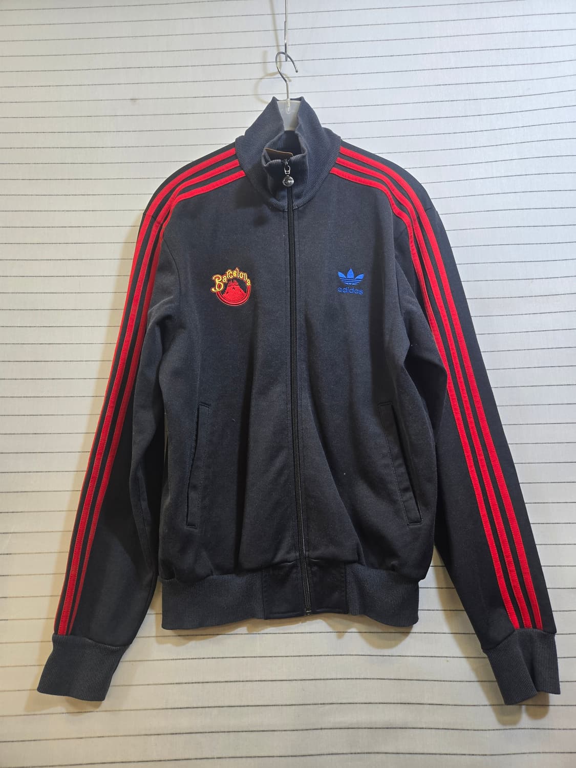아디다스 검정색 져지 Barcelona 삼선 상품이미지2