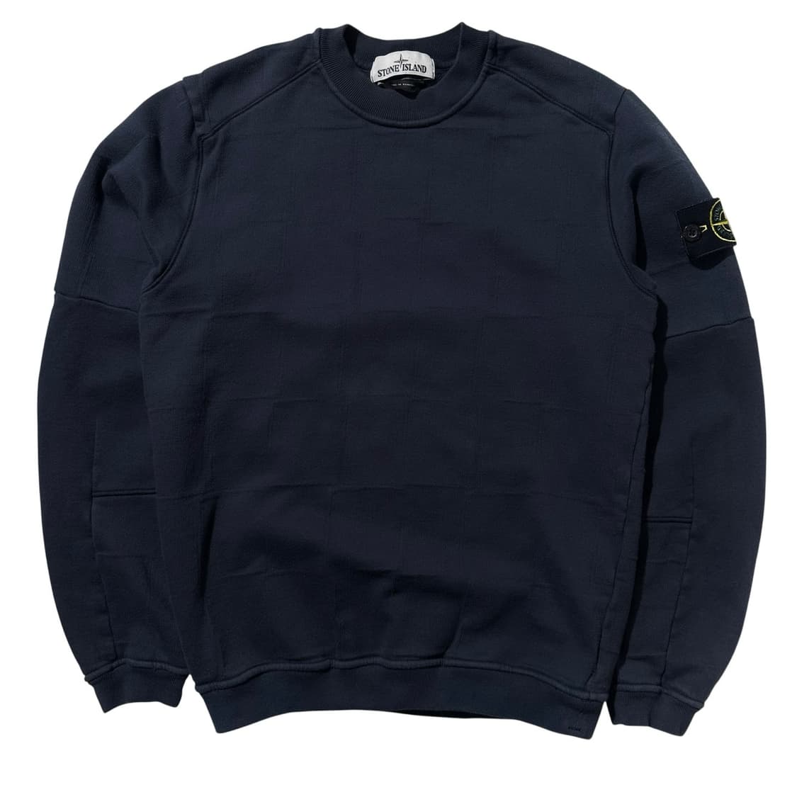 스톤아일랜드 가먼트 다이드 SI 하우스 체크 사이드 와펜 맨투맨 상품이미지1