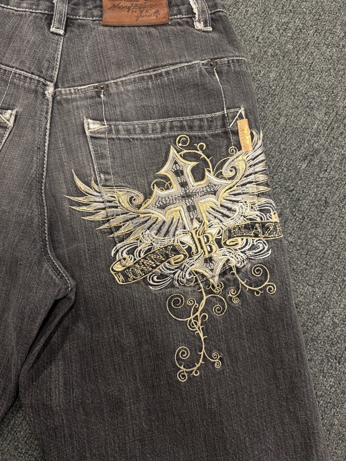 30)johnny blaze 빈티지 자수 버뮤다 데님팬츠 상품이미지6