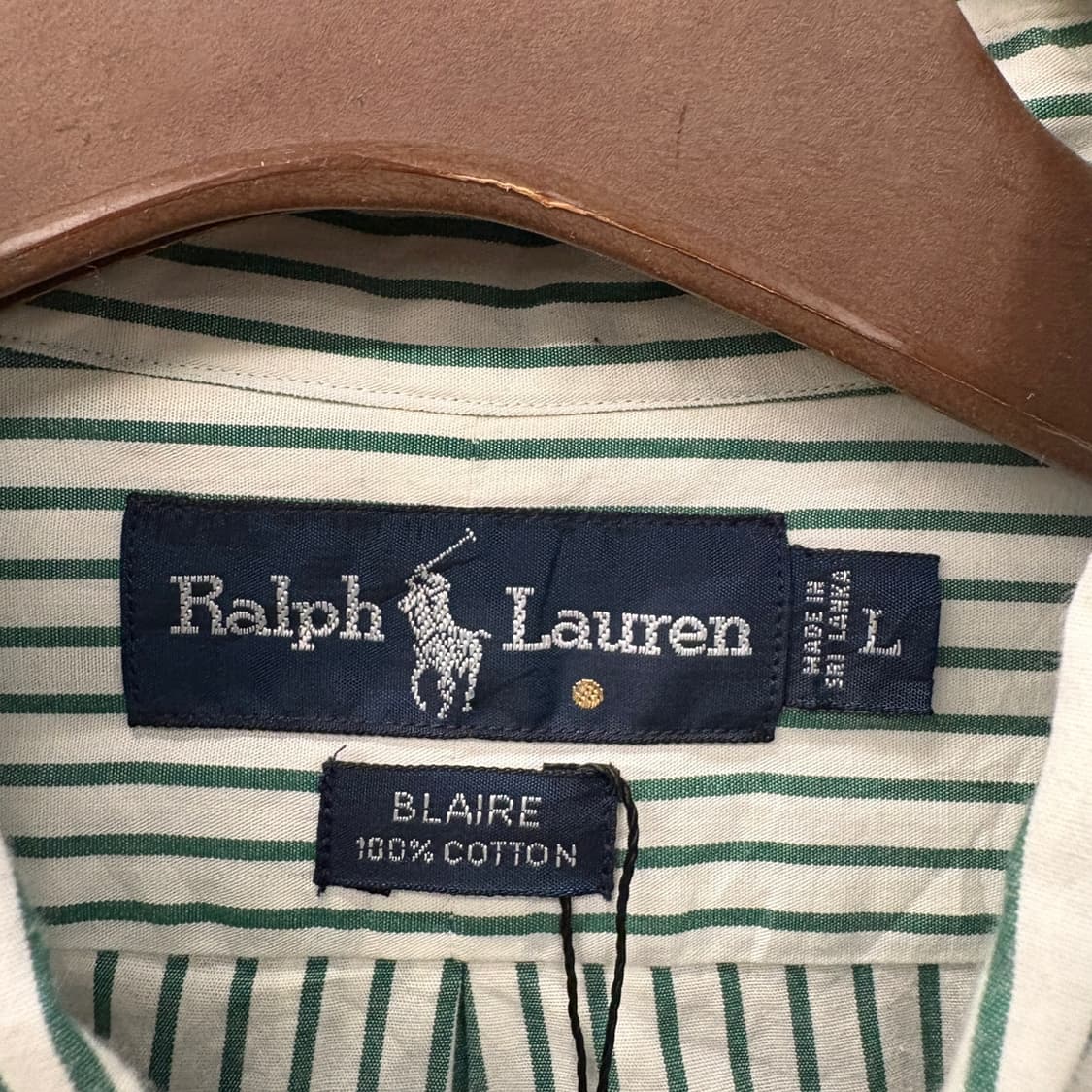 90s 폴로 랄프로렌 크레스트 로고 스트라이프 버튼다운 셔츠 N329 상품이미지7