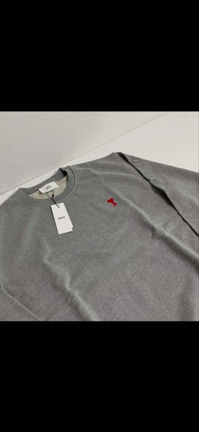 무료배송, 새상품) 아미 맨투맨 논기모 스몰로고 남녀공용 / 그레이,블랙 상품이미지6