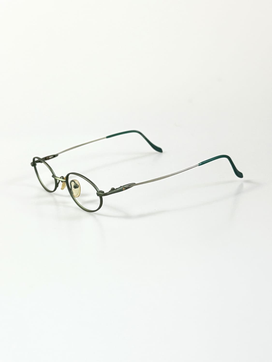 90s 올리브 그린 슬림 오벌 프레임 빈티지 안경 상품이미지3