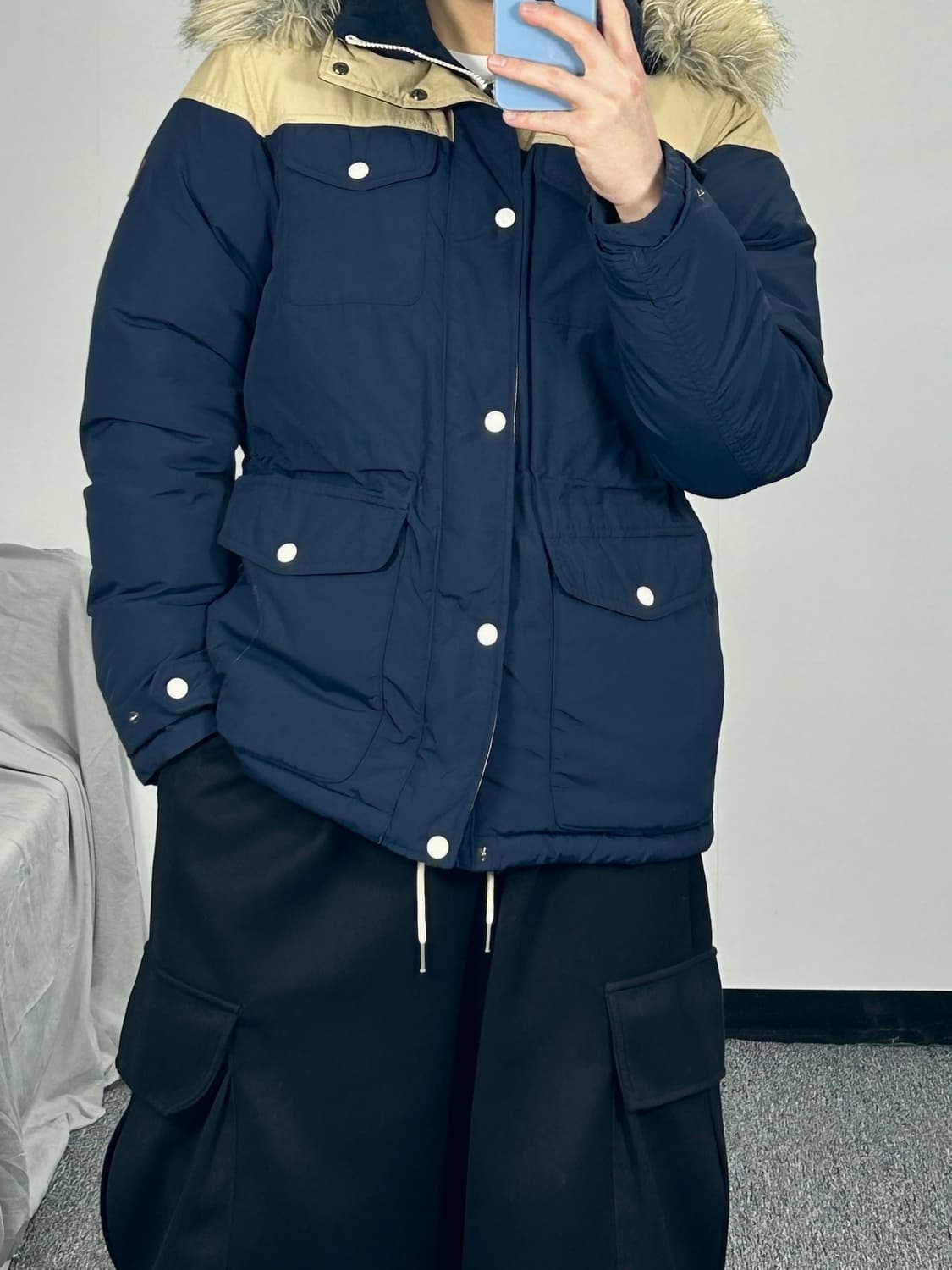 노스페이스 화이트라벨 구스다운 베이지 패딩 M  상품이미지2