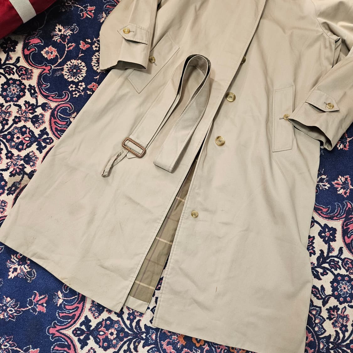 버버리(Burberry) 빈티지 오리지널 라글란 벨티드 트렌치코트 상품이미지4