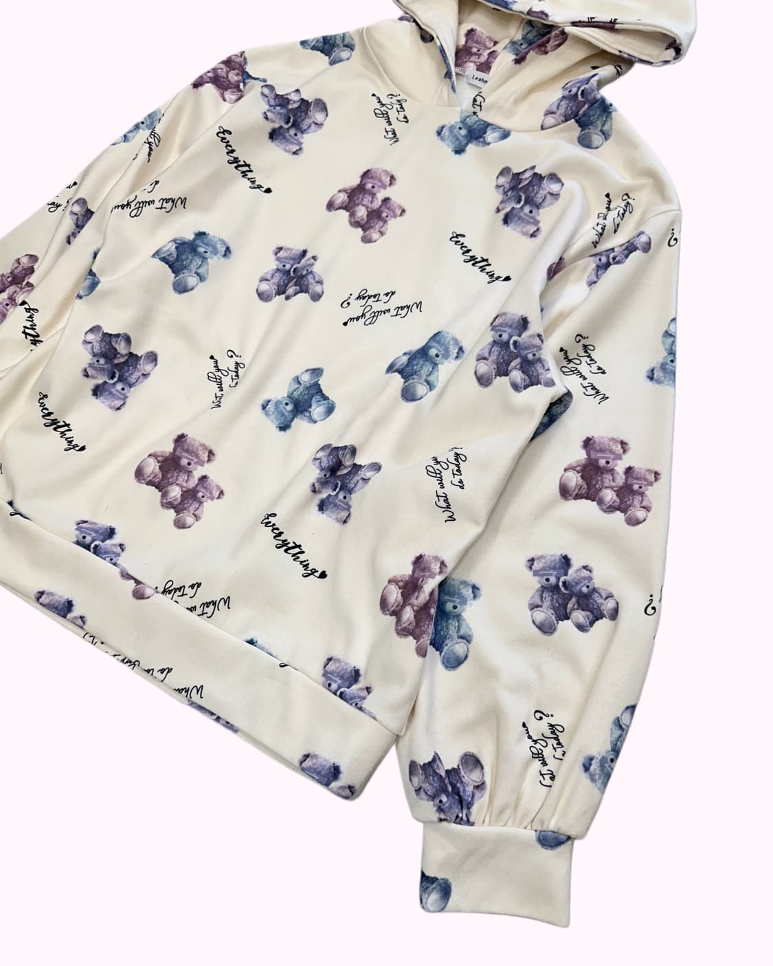 ivory bear pattern hood t-shirt 상품이미지2