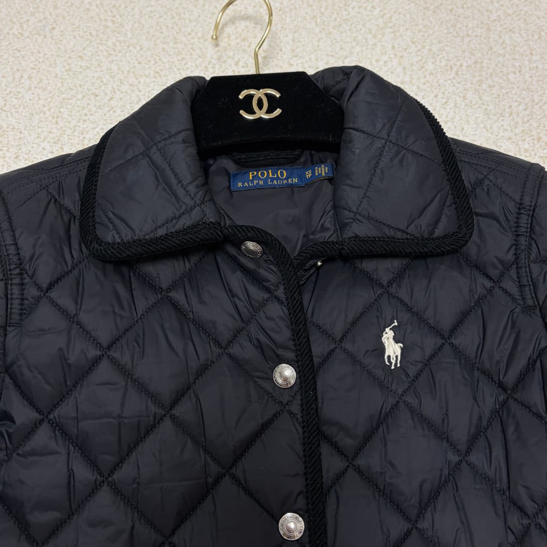 폴로 랄프로렌 블랙 퀼팅 자켓 XS 상품이미지2
