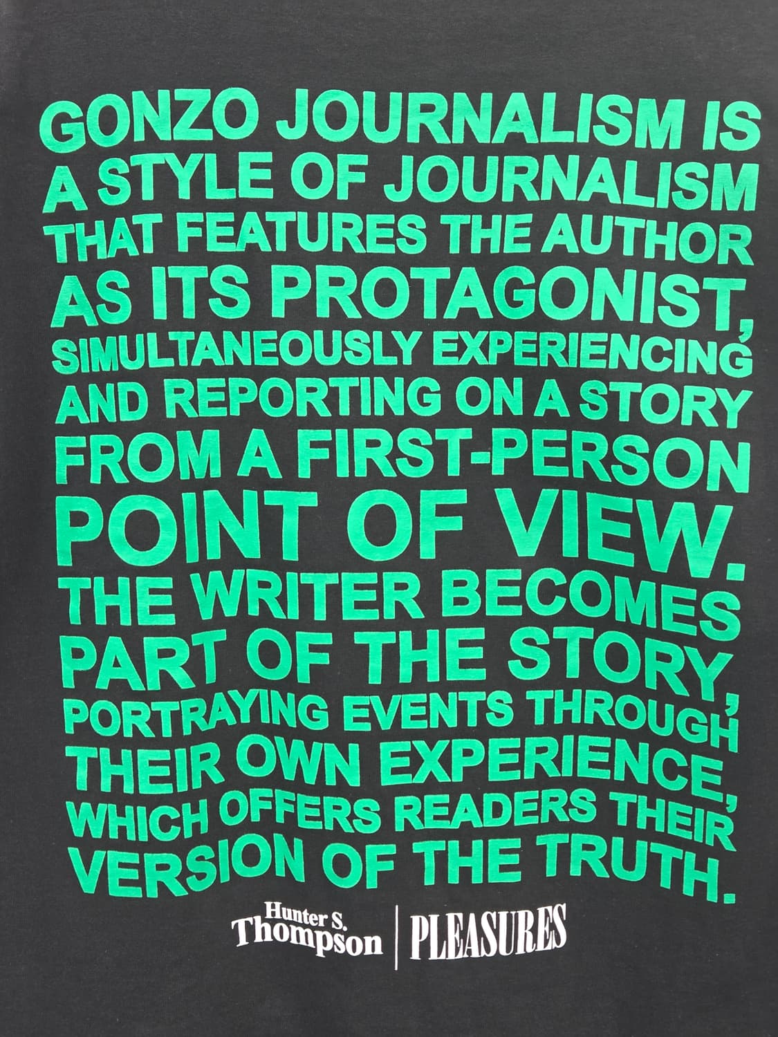 M 플레져스 PLEASURES 헌터S 톰슨 곤조 저널리즘 반팔 상품이미지5