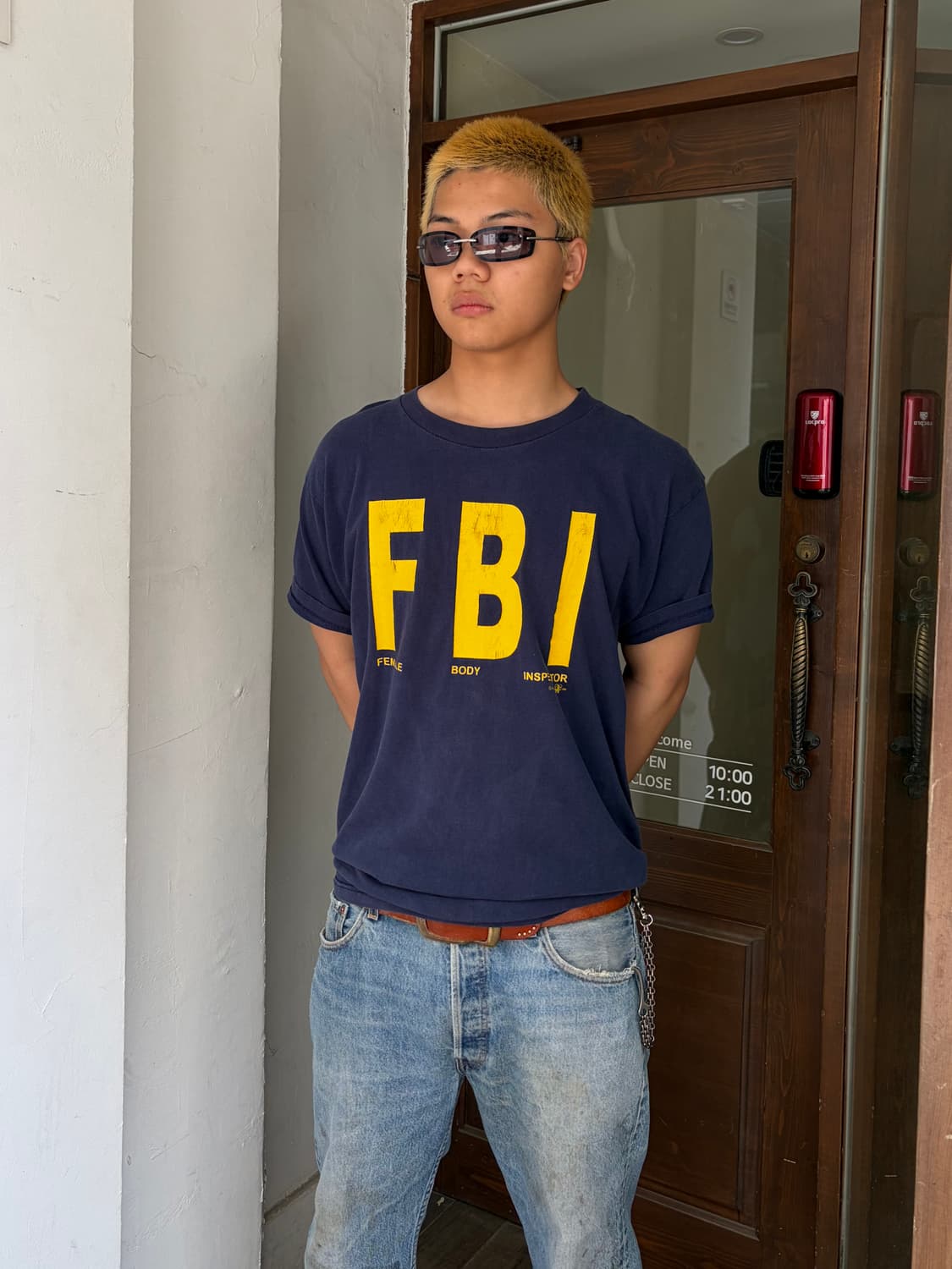 00’s FBI parody American culture print T 상품이미지2