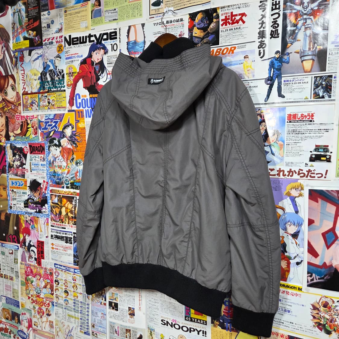 JPN 투지퍼 레이어드 락시크 그레이 바람막이 자켓 상품이미지6