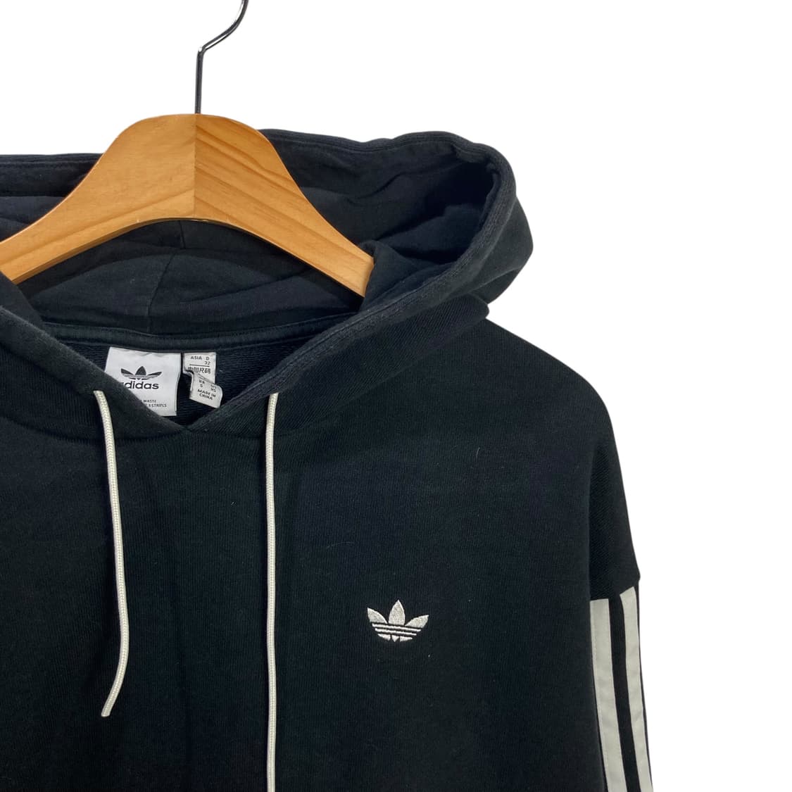 아디다스 사이드라인 빅로고 블랙 후드 상품이미지3