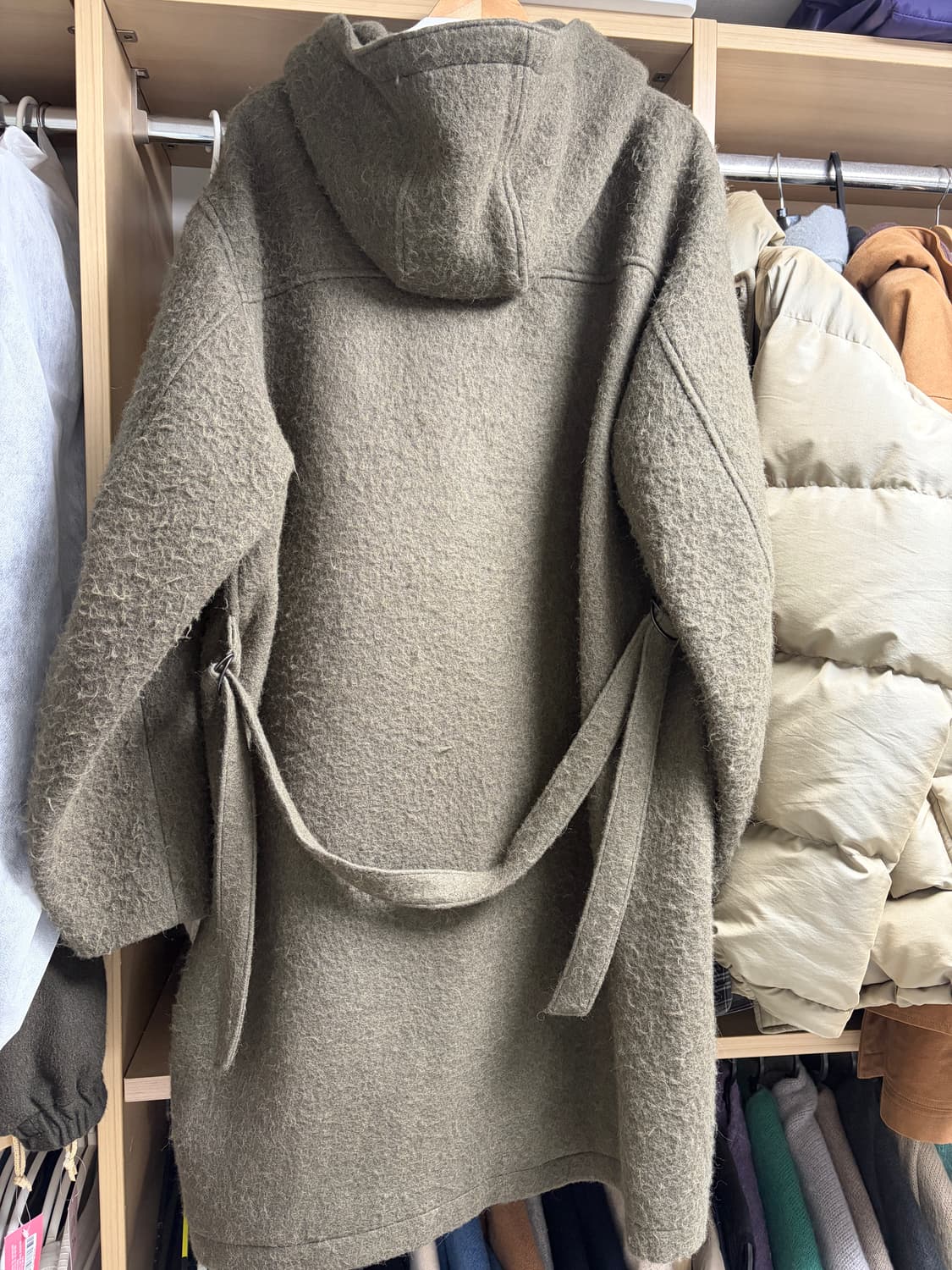 오라리 브러쉬드 알파카 울 멜튼 후디드 코트 5사이즈 상품이미지2