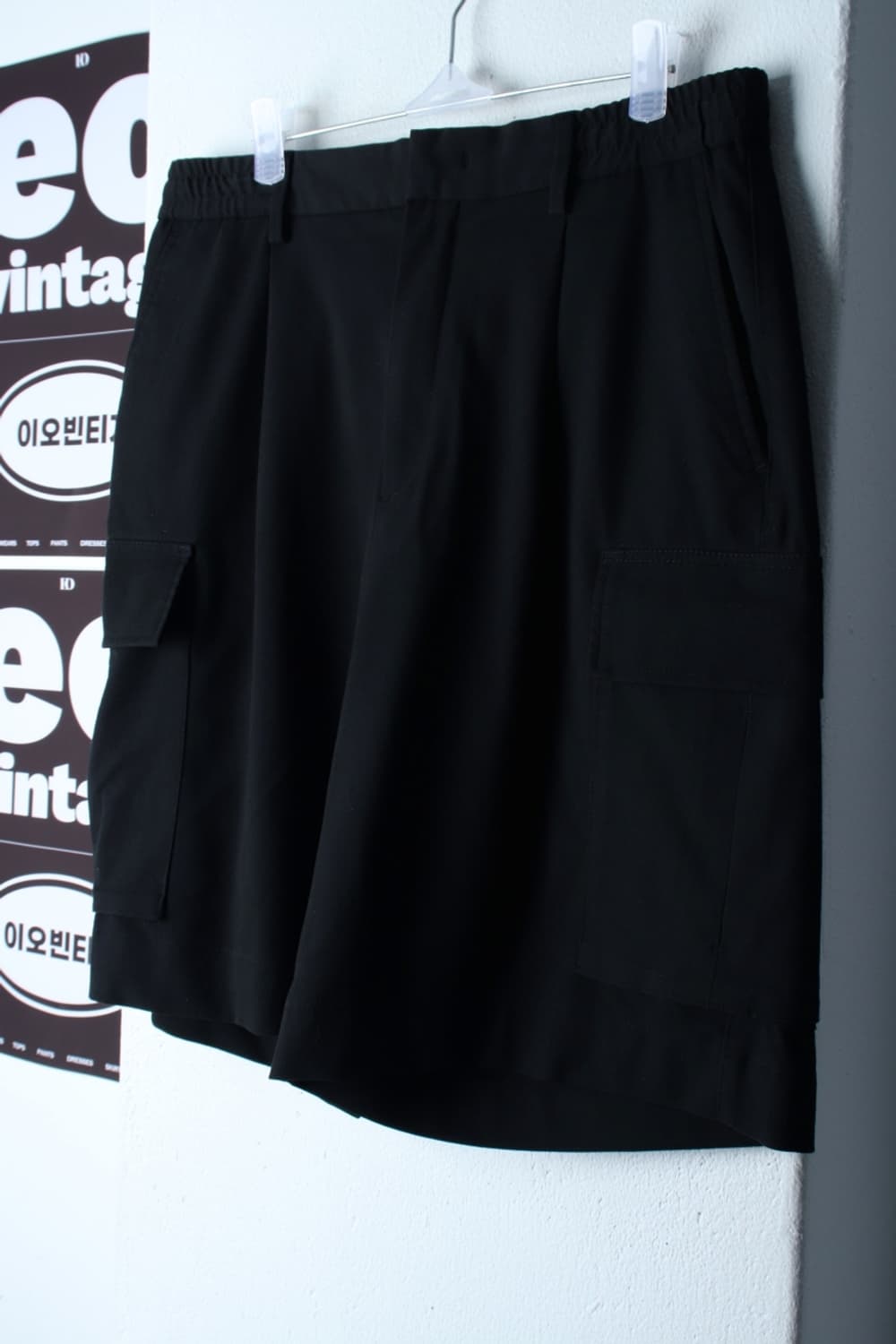 (L-XL) 무신사 스탠다드 반바지 팬츠 카고 밴딩 블랙-P9865 상품이미지1