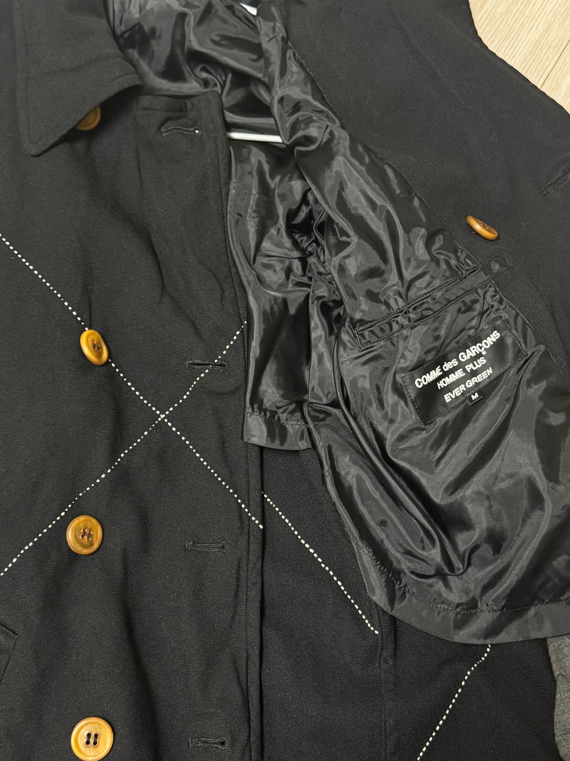 꼼데가르송 옴므플러스 에버그린 스티치 피코트 상품이미지6