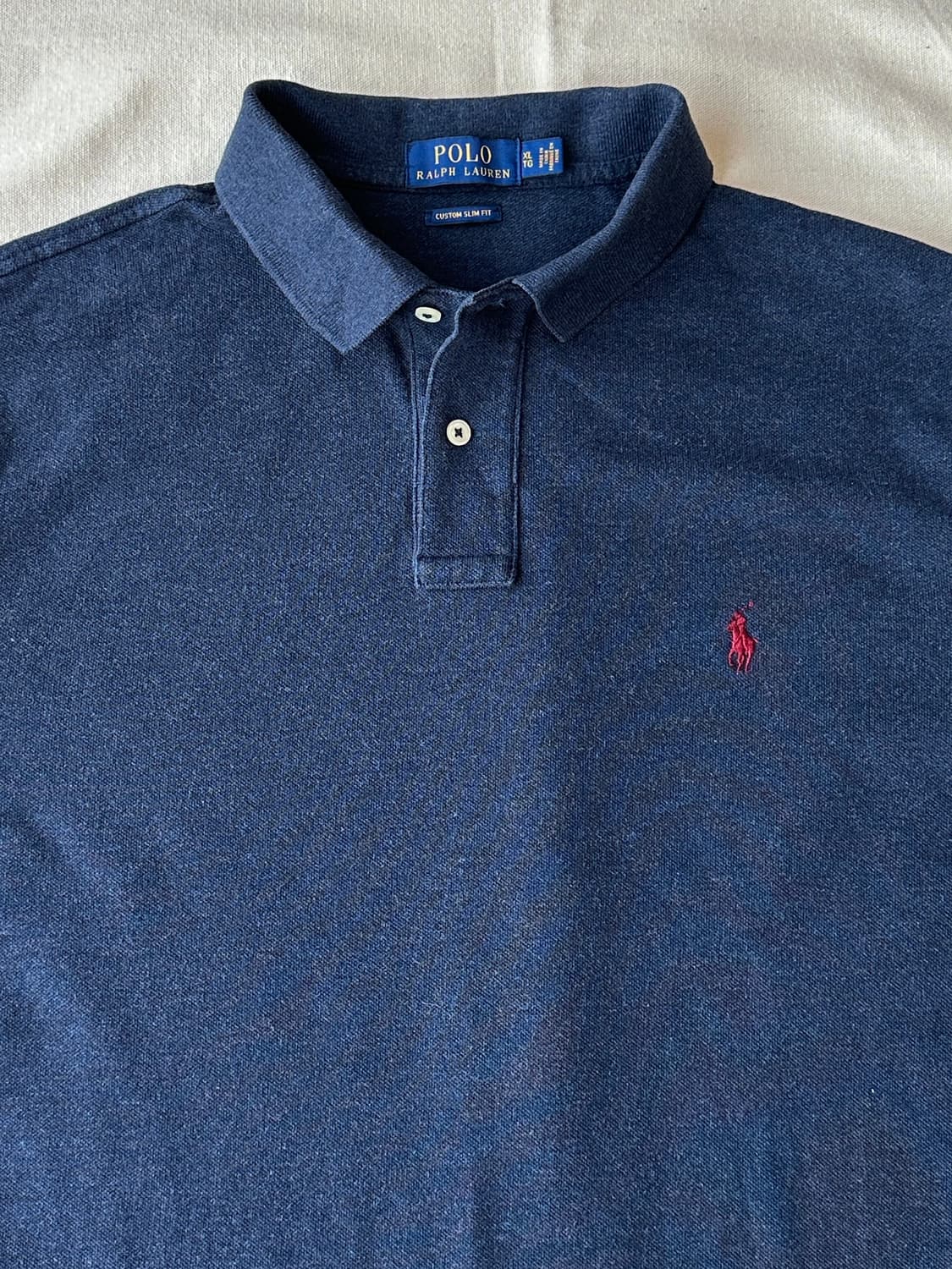 폴로 랄프로렌 미드나잇 블루 반팔 카라티 커스텀슬림핏 XL 상품이미지2