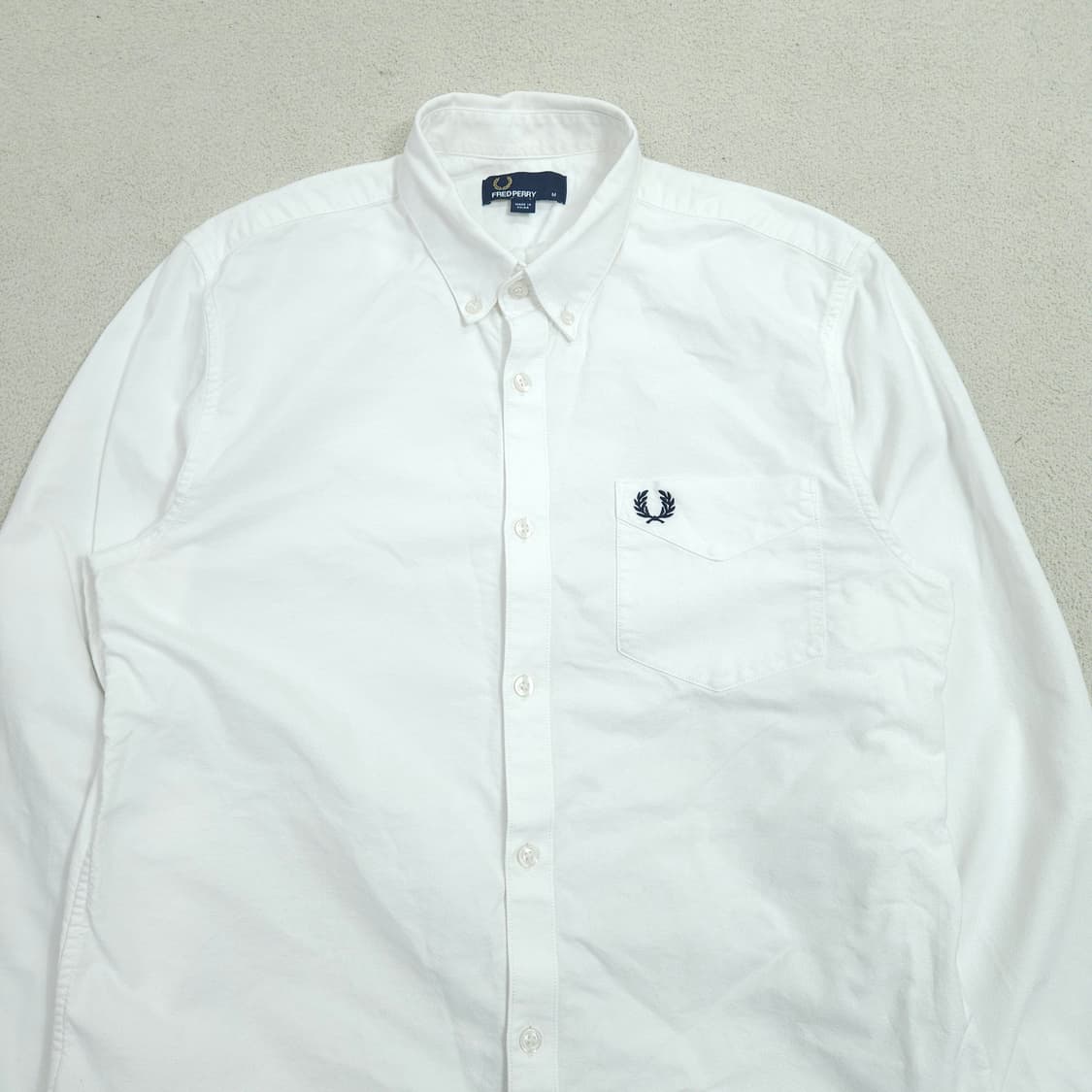 프레드페리 옥스포드 화이트 셔츠 M 상품이미지2