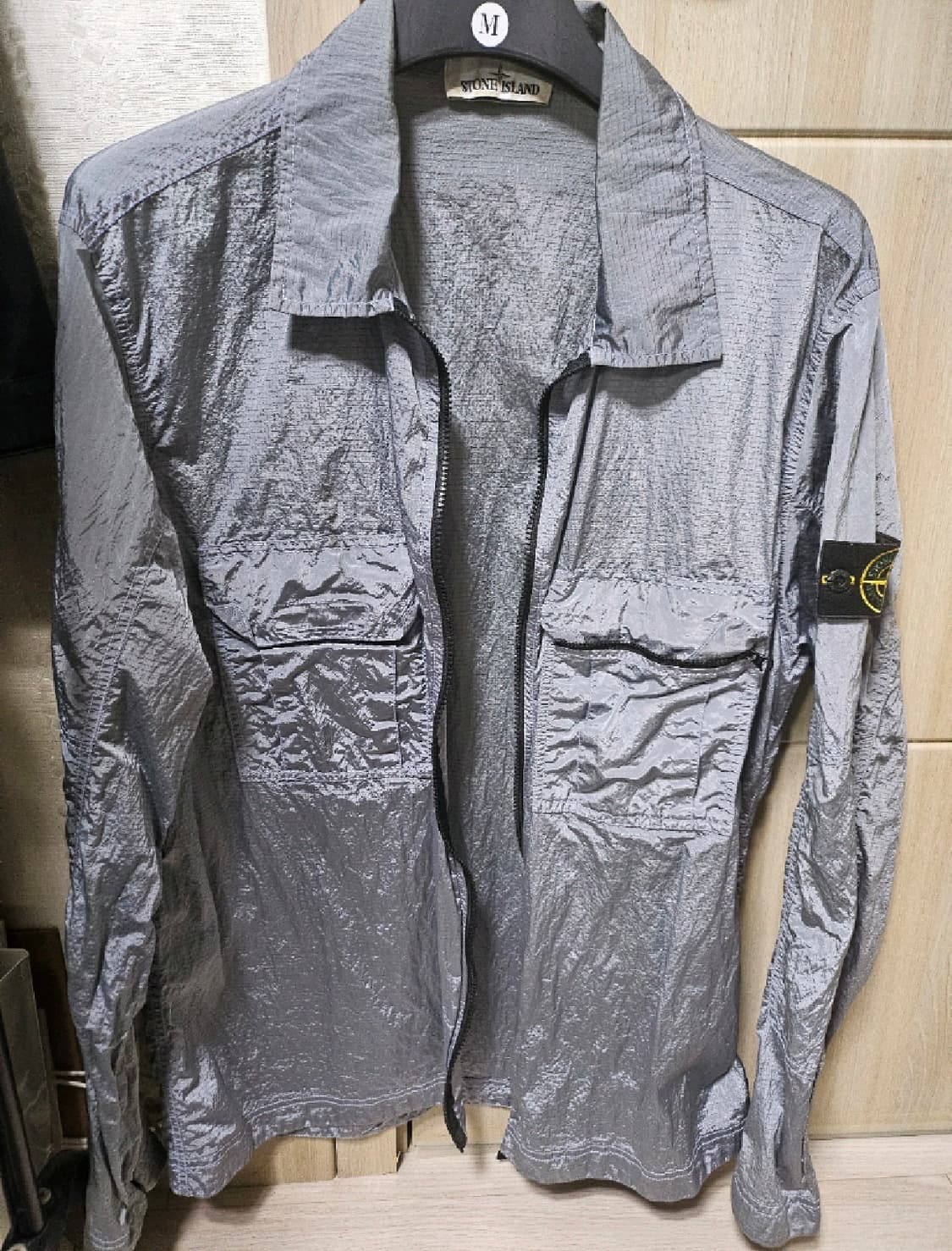 스톤아일랜드 19ss 나일론메탈 오버셔츠 XL 라벤더 상품이미지1