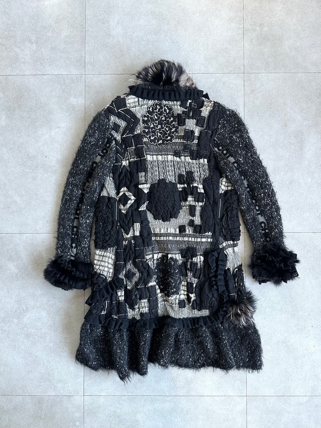 Tricot chic 이탈리 퍼 트리밍 패치 울 코트 상품이미지7