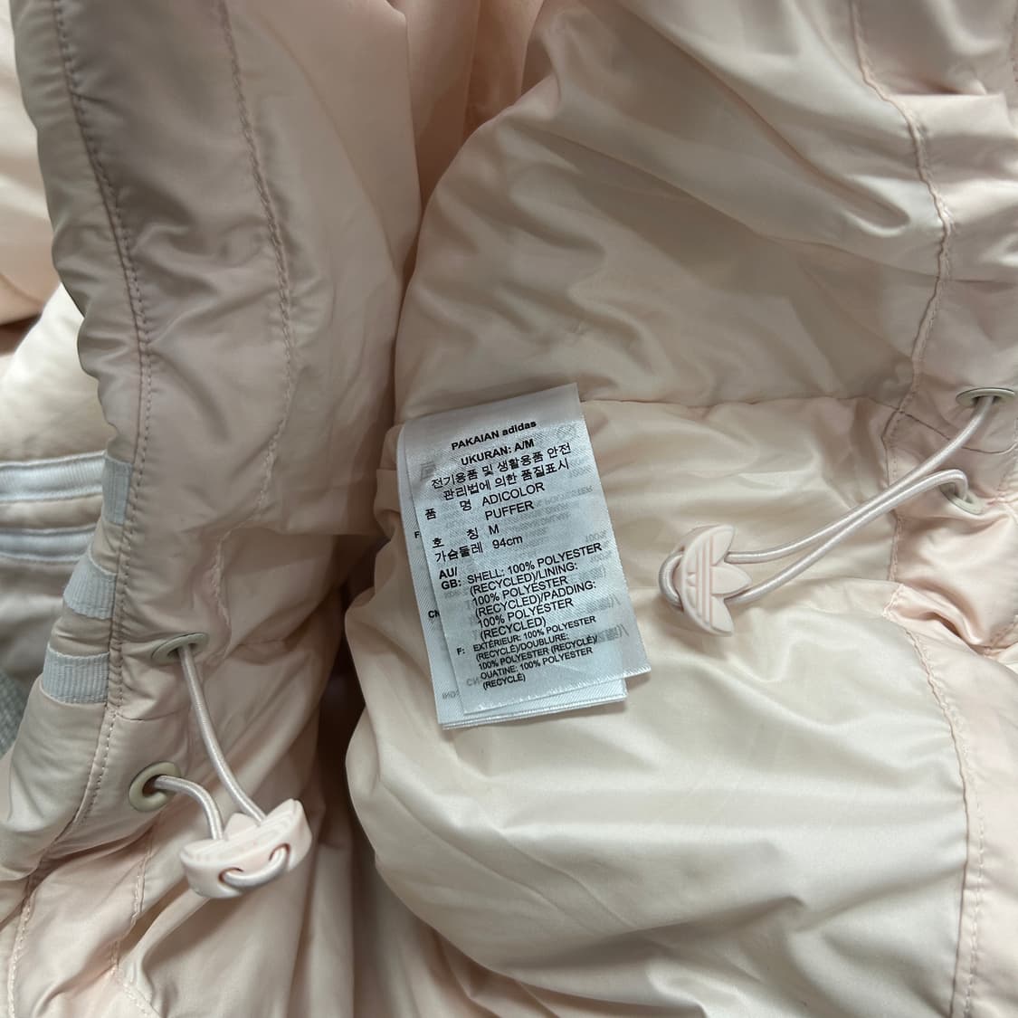 아디다스 우먼스 핑크 파이어버드 패딩(M) 상품이미지3