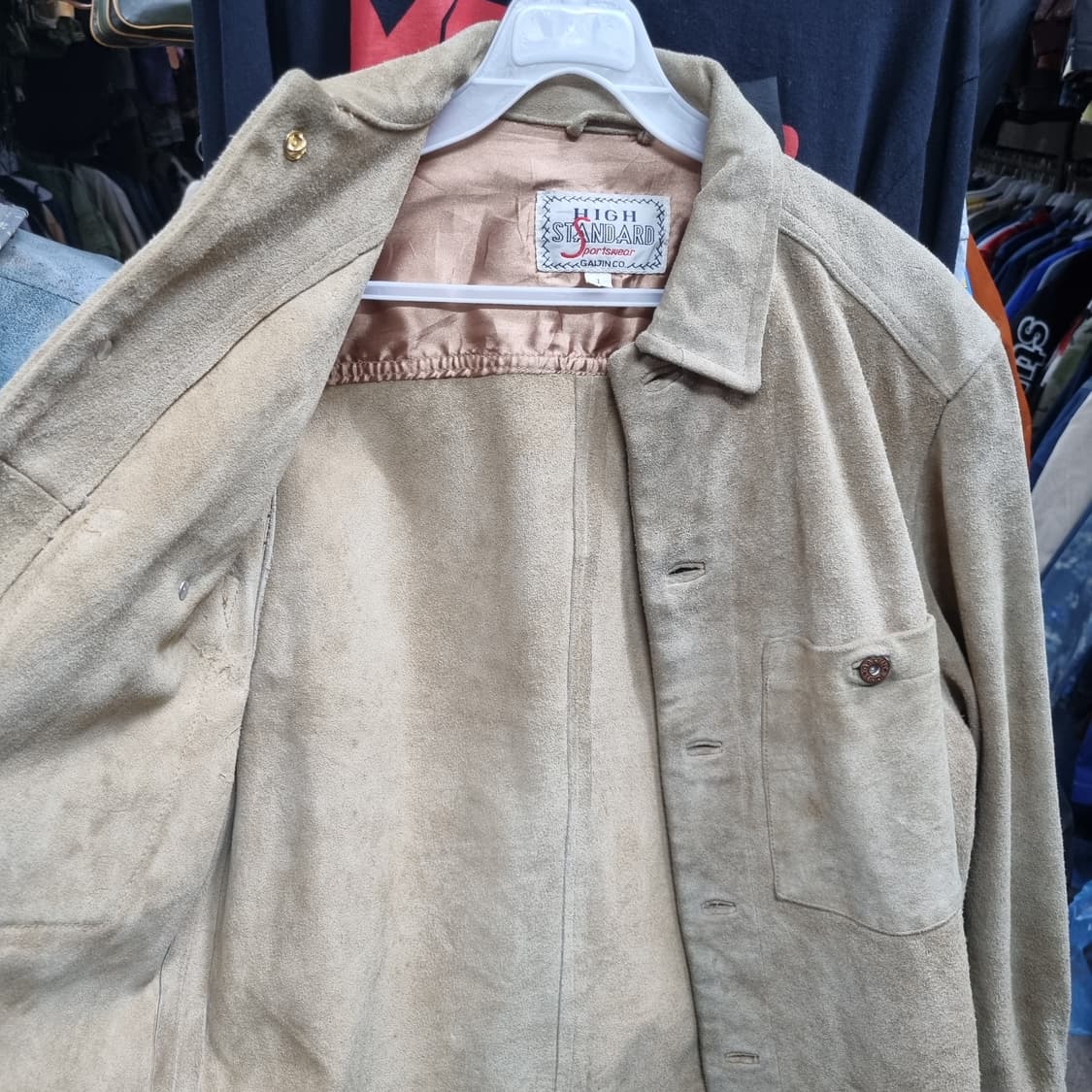 하이 스탠다드 빈티지 스웨이드 셔츠 자켓 베이지 상품이미지4