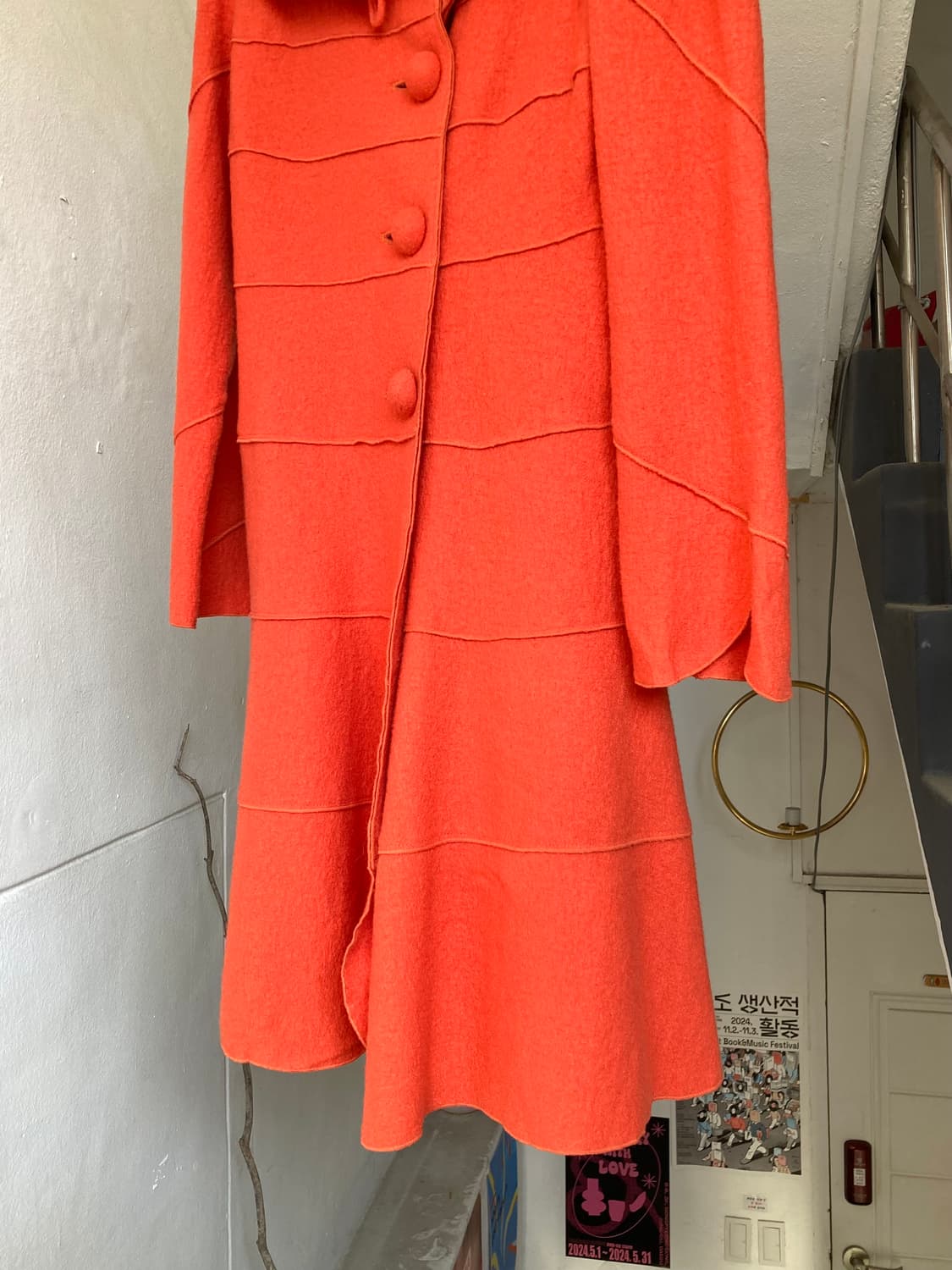 울 100% 언발란스 오렌지 패치 자켓 상품이미지7