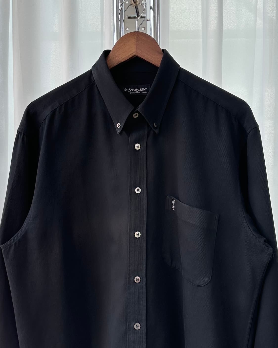 [XL]입생로랑 YSL 90s 블랙 드레스 셔츠 상품이미지4