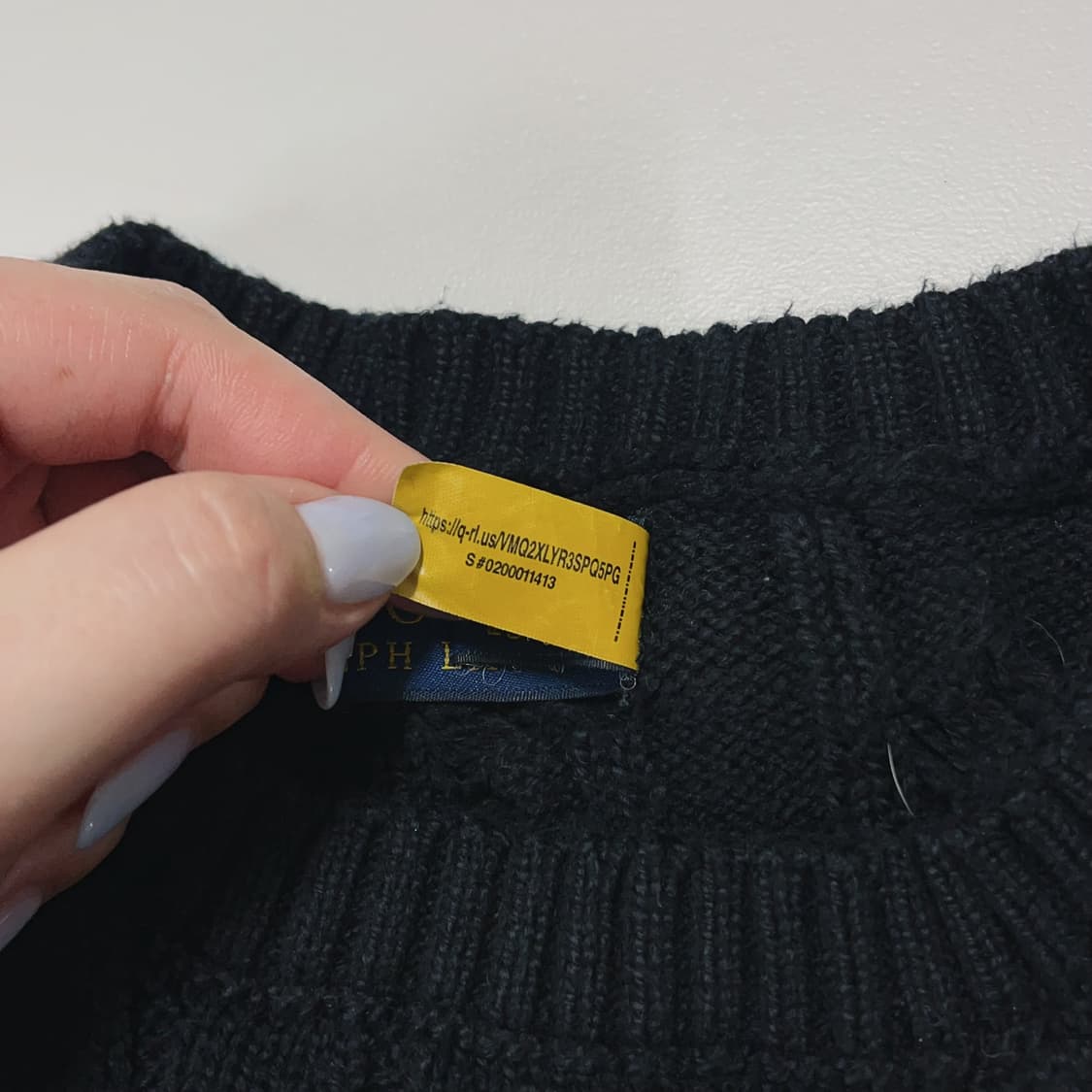 [정품] 폴로 블랙 / 레드포니 꽈배기 라운드 니트 [ L ] 상품이미지5