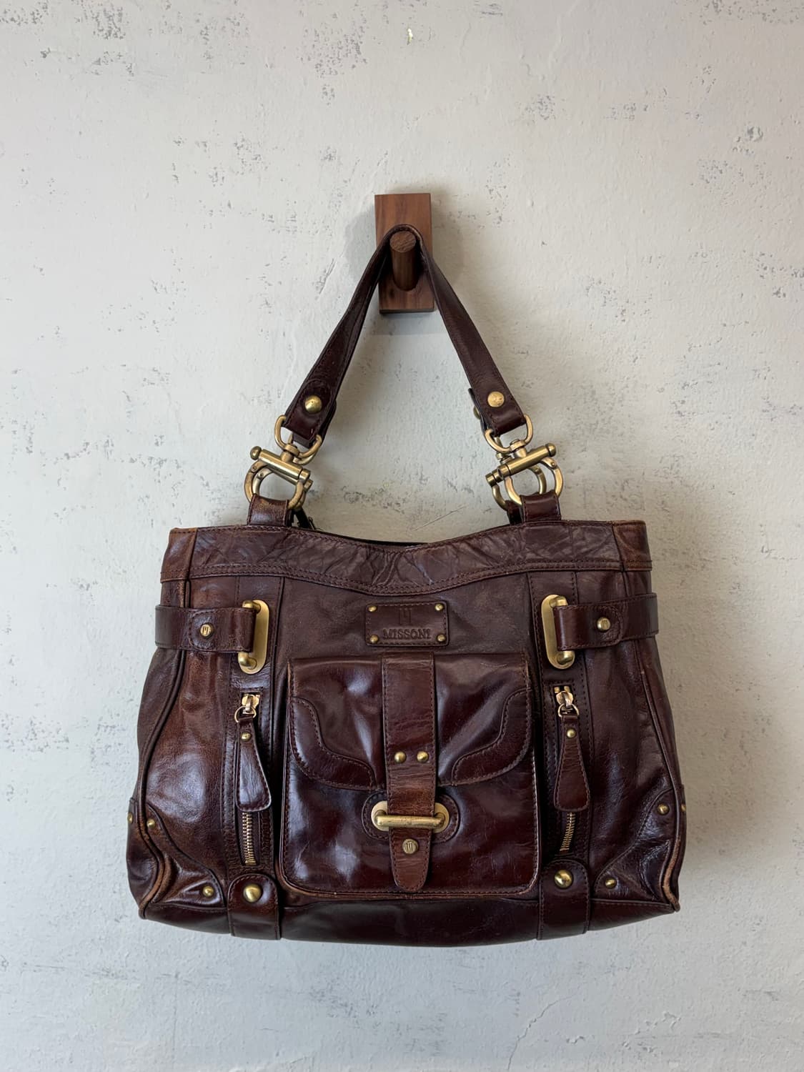 미쏘니 빈티지 웨스턴 레더 토드백 상품이미지1