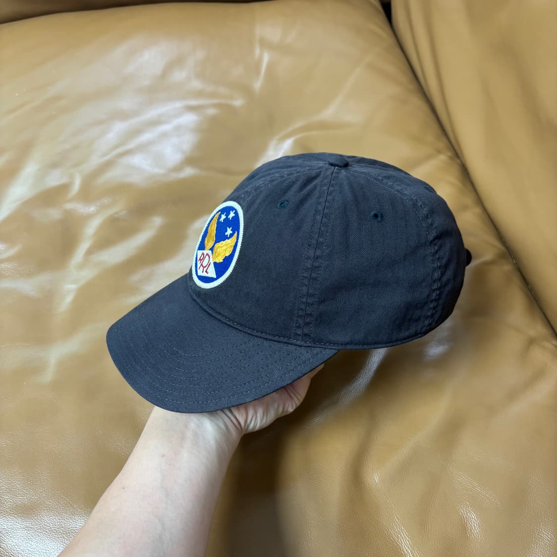RRL 더블알엘 랄프로렌 폴로 블랙 6패널 윙로고 볼캡 모자 Black 상품이미지4