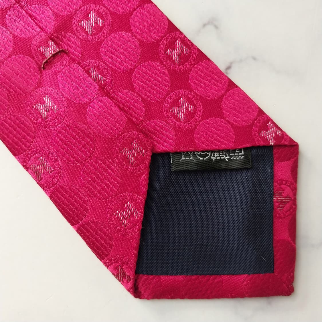 메트로시티 실크 레드 로고 자수 넥타이 7cm A+등급 K1929 상품이미지7