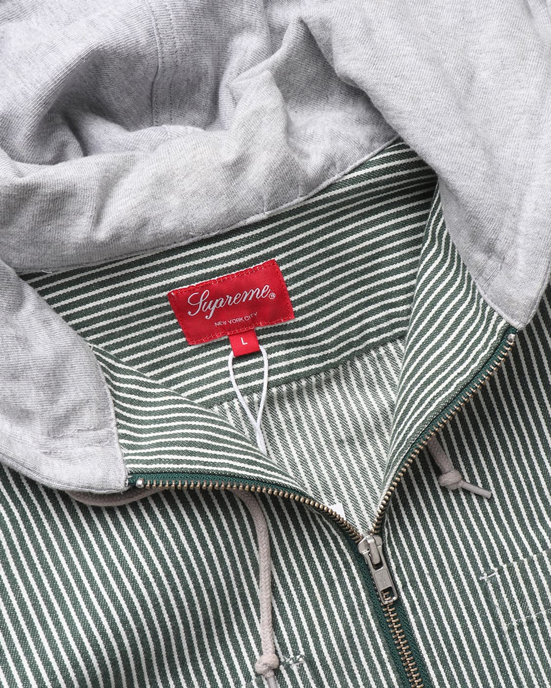Supreme Hooded Stripe Denim Zip Up Shirt 상품이미지6