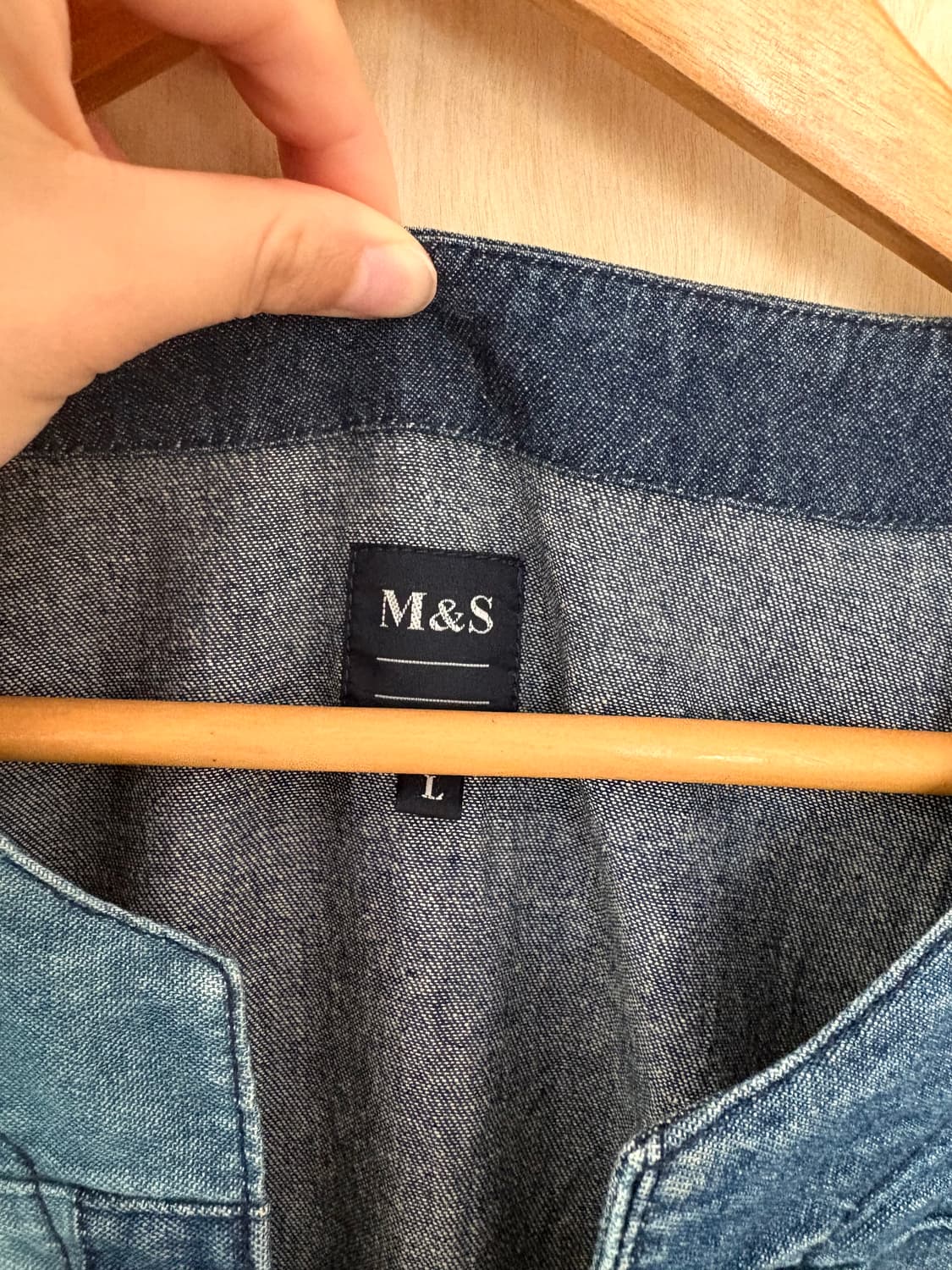 일본 캐주얼 빈티지 패치워크 데님 튜닉 셔츠/롱슬리브 (캐피탈st) 상품이미지5