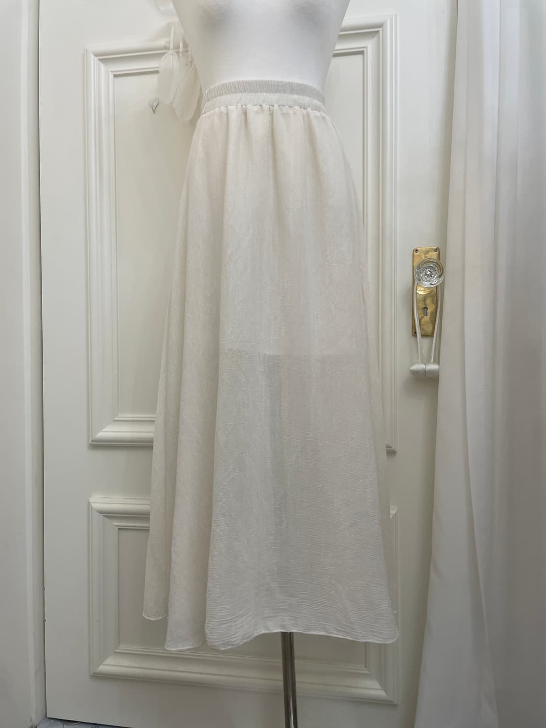 ivory basic summer banding long skirt 상품이미지5