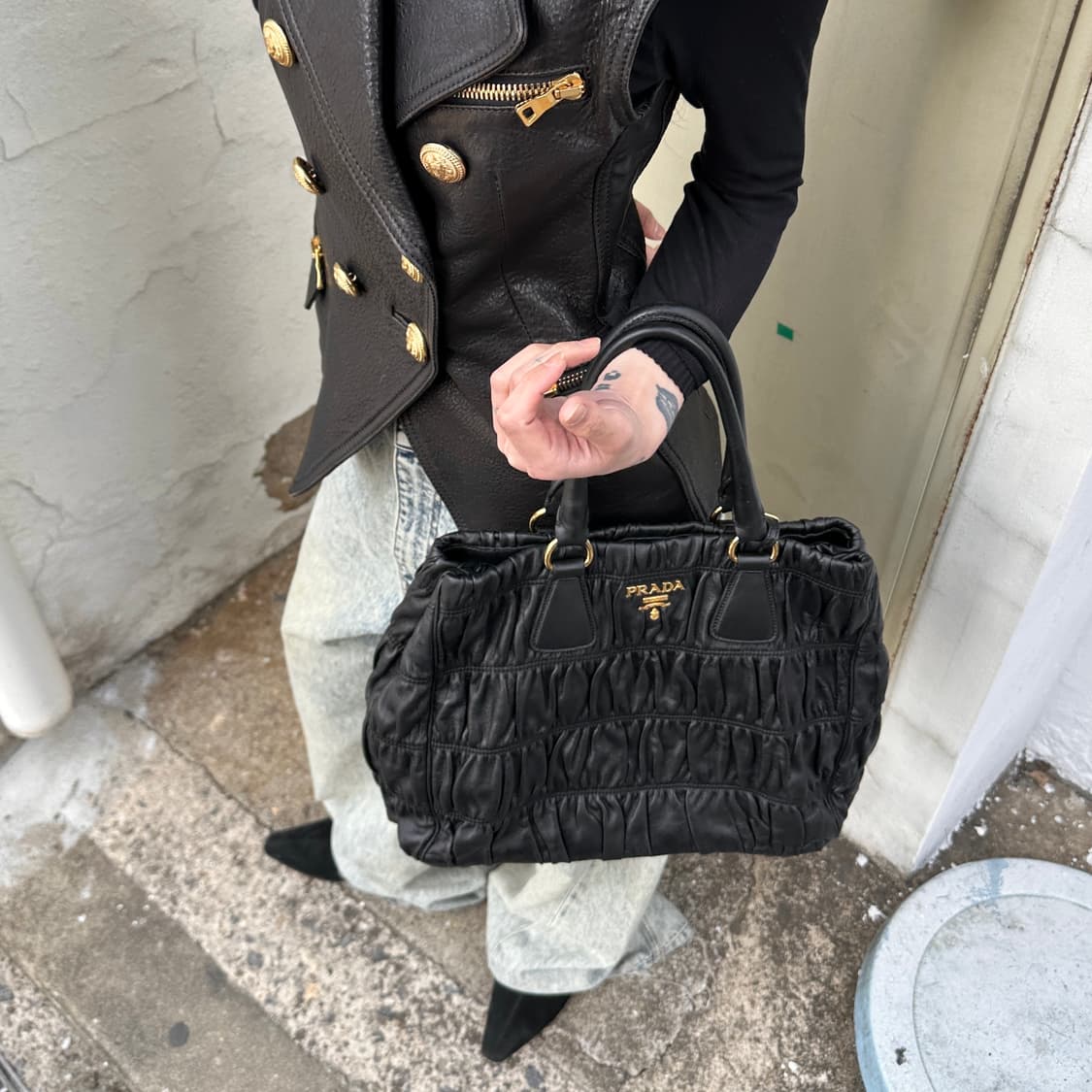 2013 레어 빈티지 프라다 나파 고프레 가방 상품이미지9