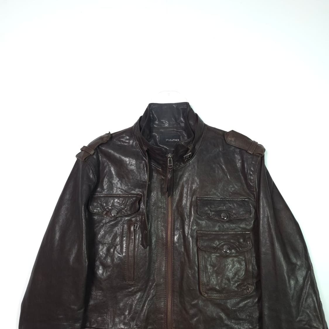 ITLEATHER 딥브라운 크링클 레더 M65 사파리 자켓 XL 상품이미지3