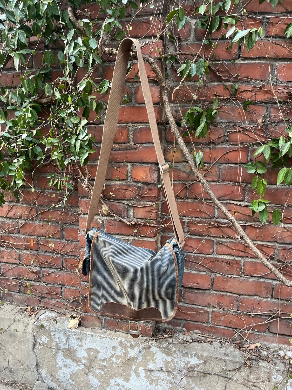 빈티지 데님 메신저 크로스 백 상품이미지2