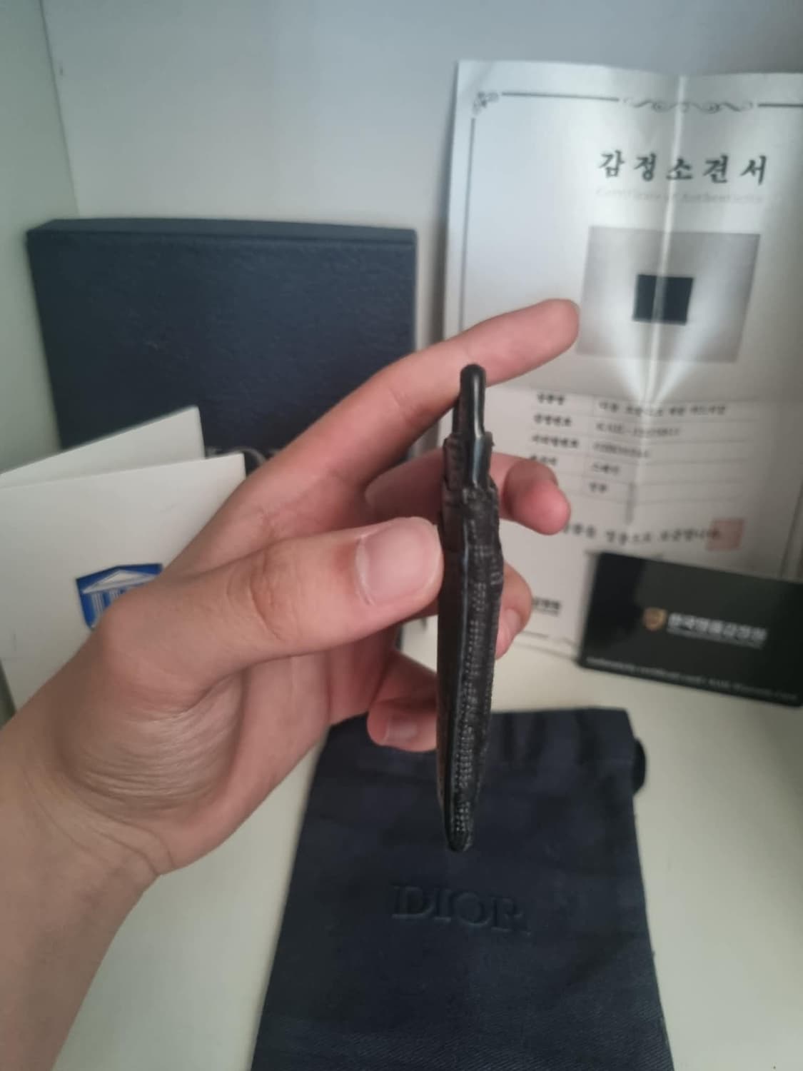 [ 풀구성,새상품급 ] 디올 오블리크 새들 카드지갑 블랙 상품이미지5