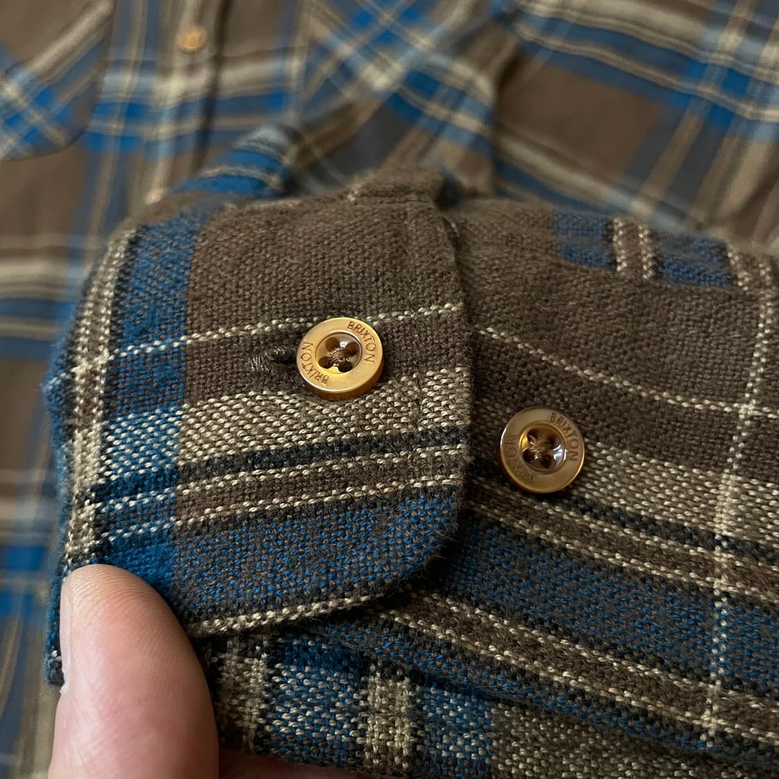 [M] 브릭스톤 플란넬 긴팔 체크 셔츠 브라운 상품이미지5