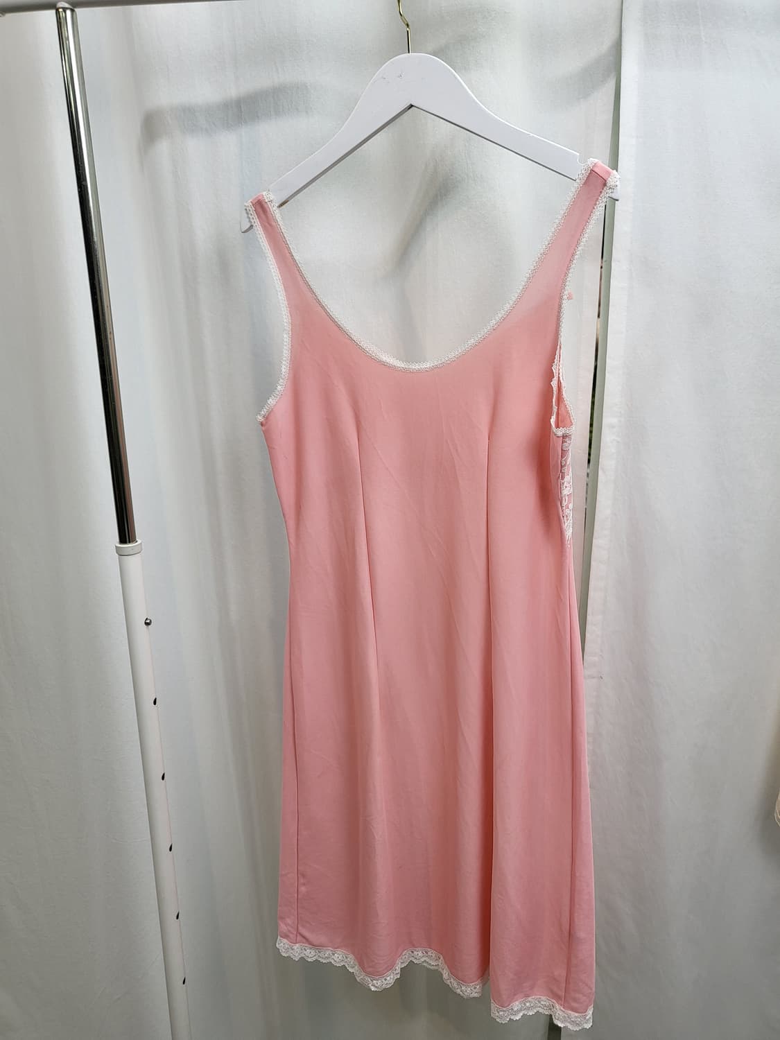 빈티지 소프트 코랄 핑크 슬립 드레스 상품이미지8