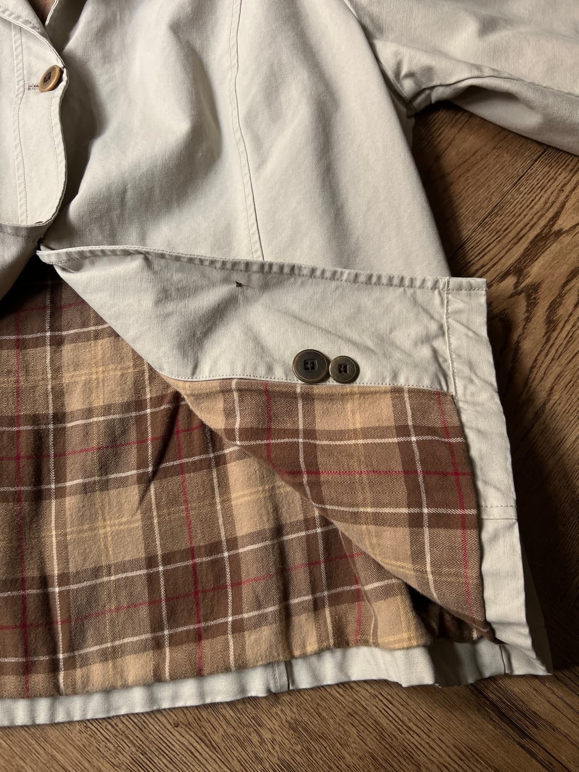 [XL]엘엘빈 USA 체크 라이닝 아이보리 헌팅 자켓 상품이미지7