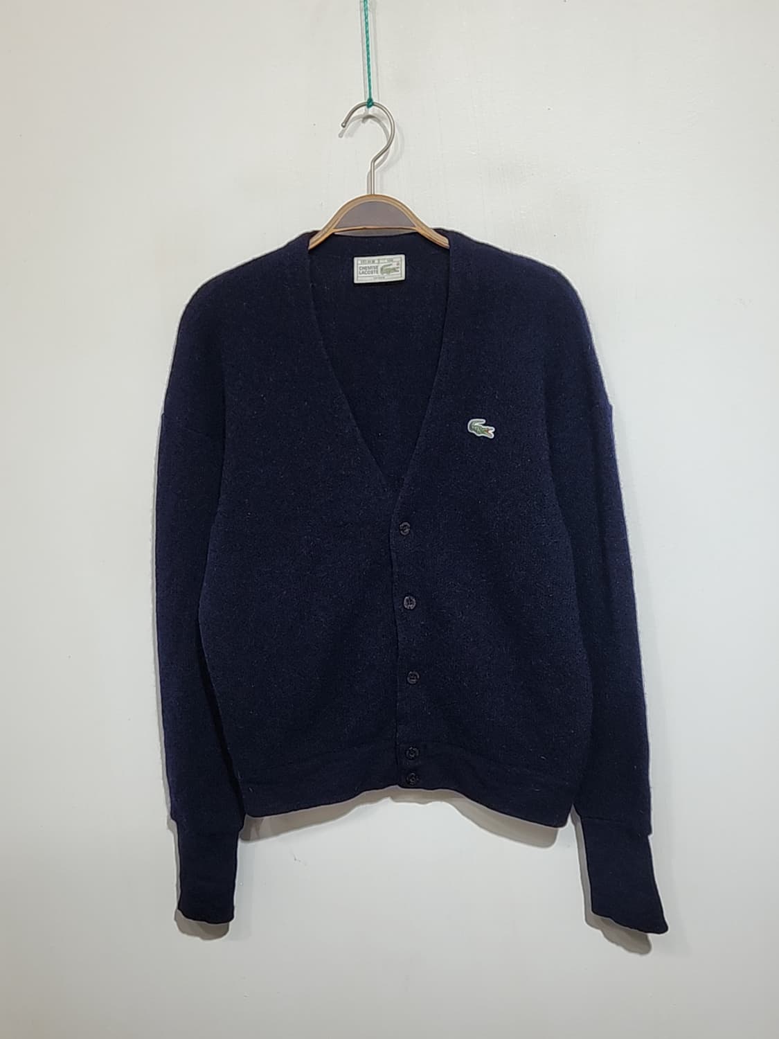 (100) 라코스테 가디건 네이비 브이넥 알파카울 캐주얼  상품이미지1