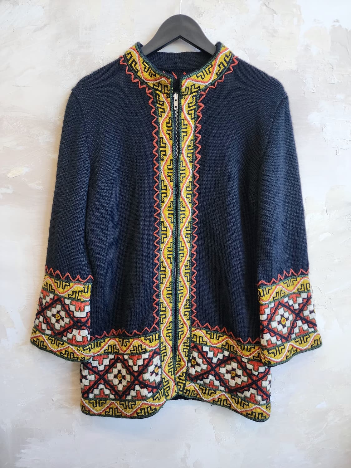 핸드 니트 집업 가디건 자켓 상품이미지1