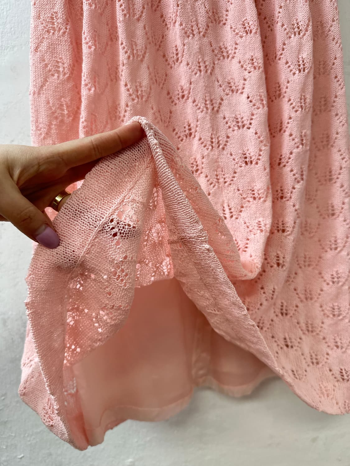 일본빈티지 펀칭 플라워 패턴 밴딩 스커트 상품이미지4