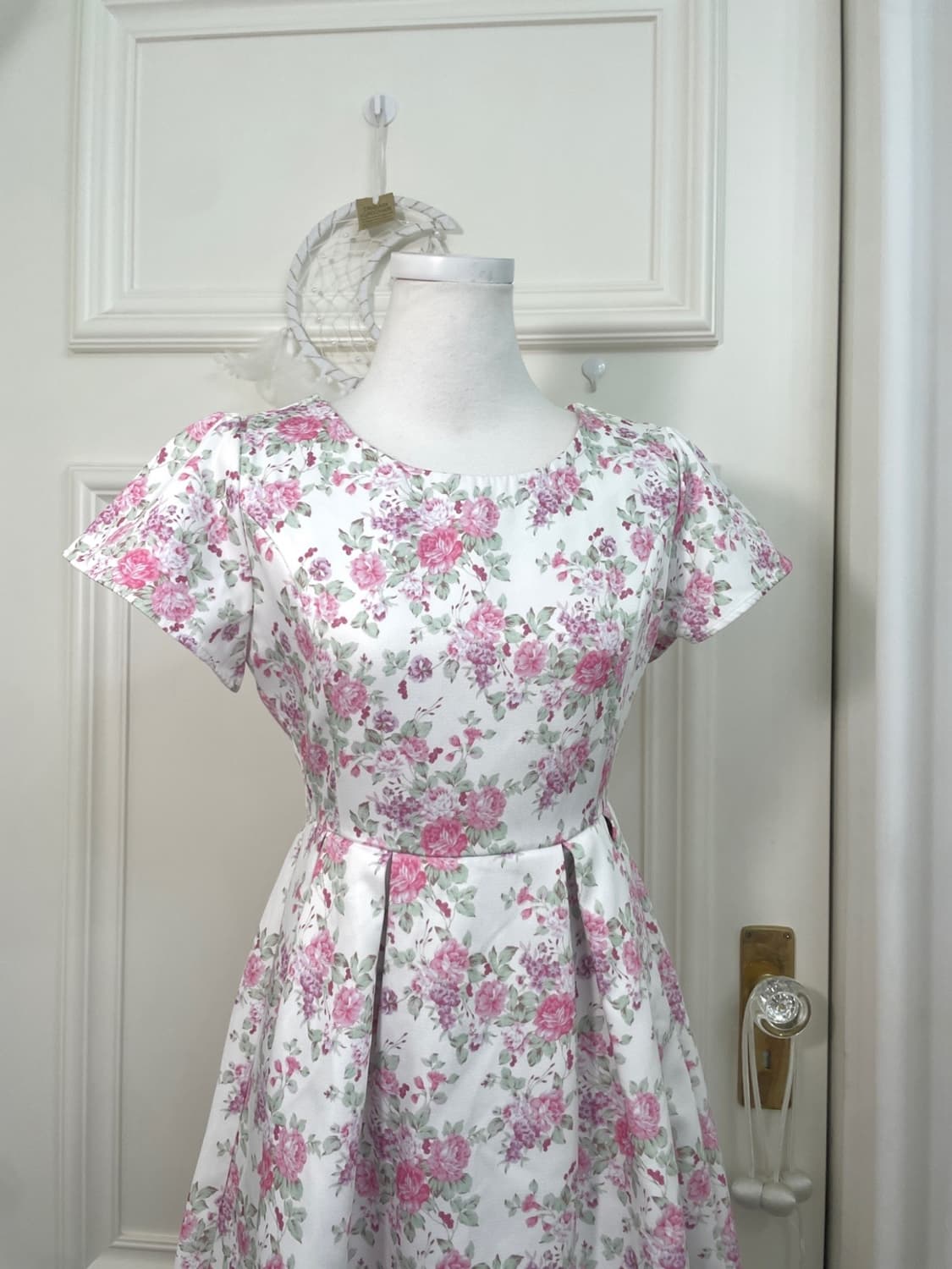 pink flower pleats midi opc 상품이미지5